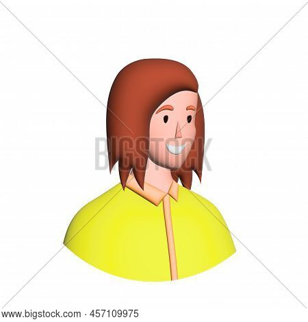Web Icon Man, Girl With Bob Haircut - Illustration