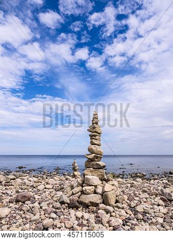Stones On Shore Of The Baltic Sea On The Island 
