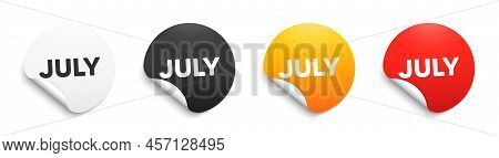 July Month Icon. Round Sticker Badge With Offer. Event Schedule Jul Date. Meeting Appointment Planne