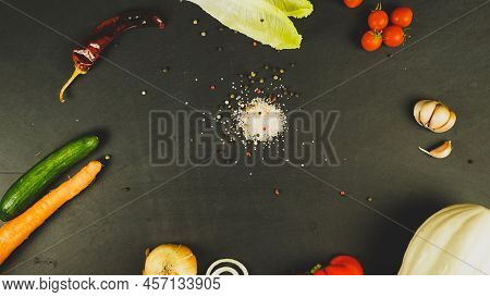 Fresh Organic Cherry Tomato Salt And Pepper Ingredients For A Healthy Salad