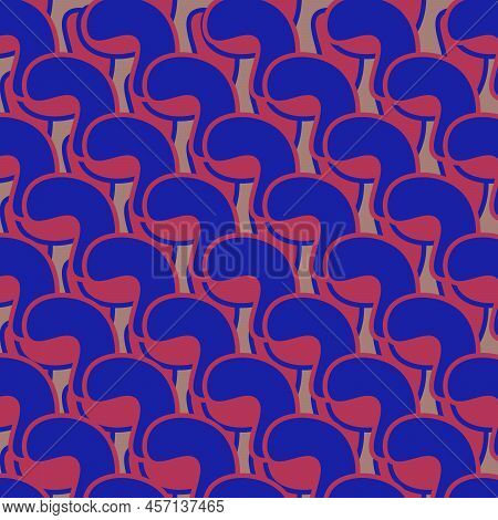 Retro Geometric Pattern In Blue And Pink Colors. Wallpaper Pattern, Wrapping Paper, Party Pattern. M