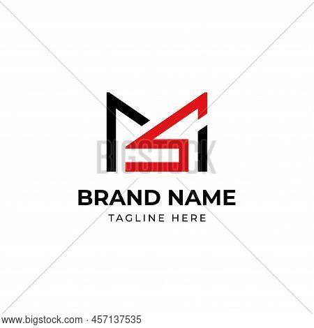 Creative Initial Letter Ms Or Sm Monogram Logo Design Template