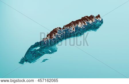 Topographic Sweden Map Hypsometric Swedish Elevation Tint Spectral Shaded Relief Map 3d Illustration