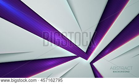 Abstract 3d Silver Background Layer Overlap Purple Light Glow
