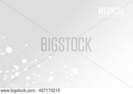 Gray Medical Background With Dots And Abstraction On The Background