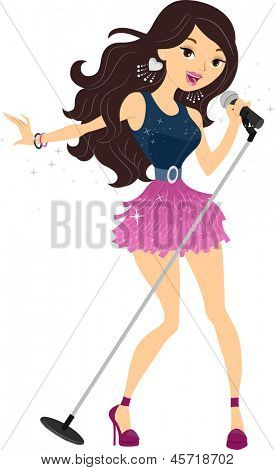 Ilustrace dospívající dívka Popstar