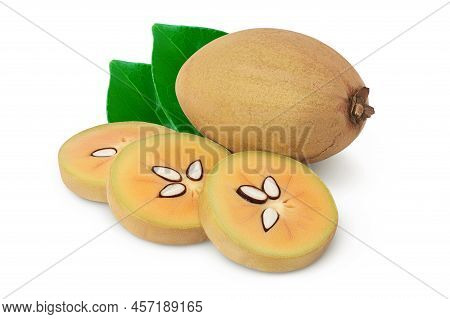 Sapodilla Isolated On White Background With Full Depth Of Field
