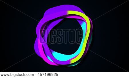 Wiggle Colorful Circles. Computer Generated 3d Render