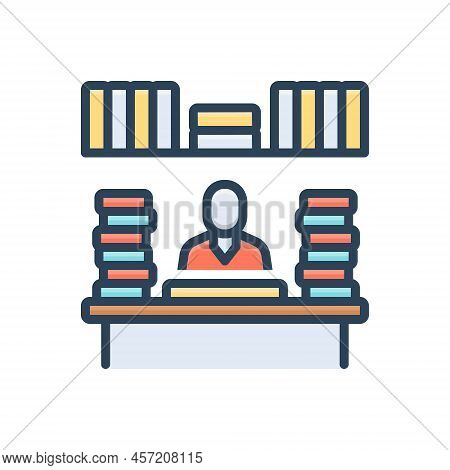 Color Illustration Icon For Plenty Book Many Enough Sufficiency Study Library Bookshelf Plethora