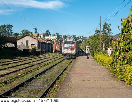 Haputale, Sri Lanka - March 10, 2022: Trains At Haputale Railway Station.