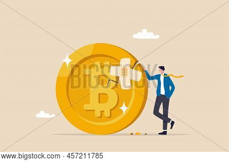 Bitcoin And Cryptocurrency Value Return After Crash Or Collpase, Rescue Or Fix Bitcoin Trading Conce