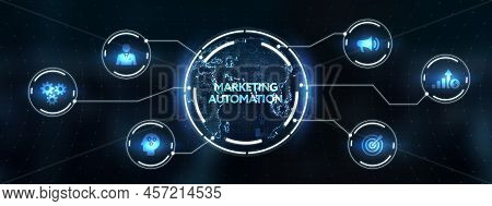 Planning Marketing Strategy. Marketing Automation Of Business And Industrial Process.3d Illustration