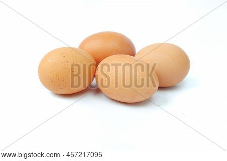 Chicken Eggs Isolated On A White Background