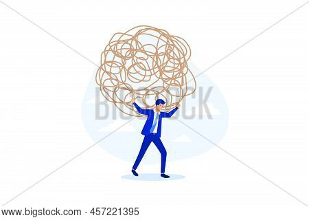 Stress Burden, Anxiety From Work Difficulty And Overload, Problem In Economic Crisis Or Pressure Fro