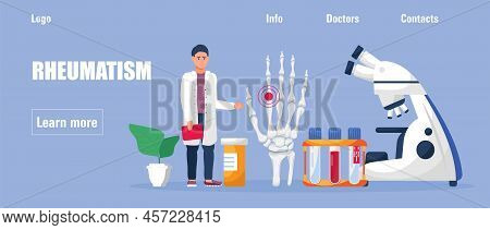 Rheumatoid Arthritis Of The Hand. Tiny Doctors Treat Rheumatism, Osteoarthritis, Make Ultrasound, X 