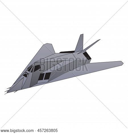 Air Transport, Military Fighter, Usaf Aviation Jet Aircraft, Cartoon Style Vector Illustration, Isol