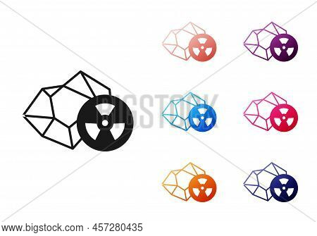 Black Radioactive Icon Isolated On White Background. Radioactive Toxic Symbol. Radiation Hazard Sign