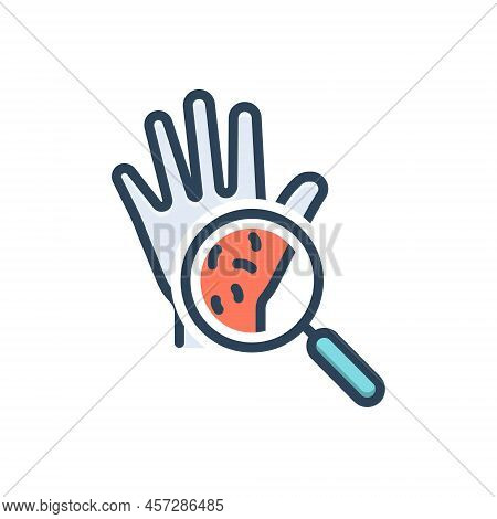 Color Illustration Icon For Dirty Soiled Feculent Muddy Wash Sanitize Hygiene Palm Bacteria Health