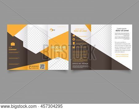 Business Triple Leaflet Brochure Template Design. Business Design. Minimal Corporate Trifold Busines