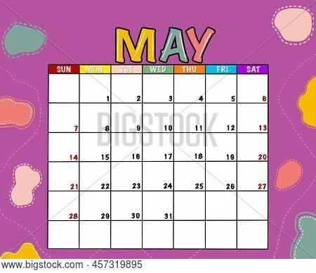 May Planner Calendar Vector & Photo (Free Trial) | Bigstock