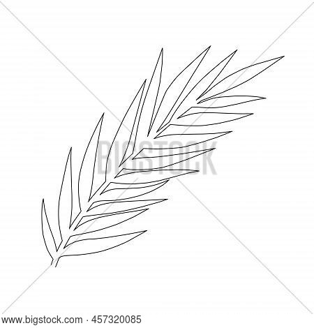 Continuous One Line Tree Leaf. Vector Illustration.