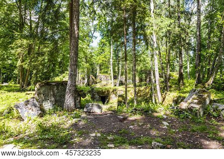 Ruins Of Building In The Wolfs Lair. Former War Headquarters Of Adolf Hitler In Poland