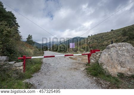 Soto Del Real, Spain - October 17, 2021: Entrance To The Hueco De San Blas, A Very Popular Place For