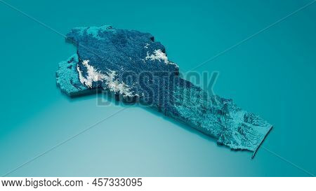 Topographic Benin Map Hypsometric Benin Elevation Tint Spectral Shaded Relief Map 3d Illustration