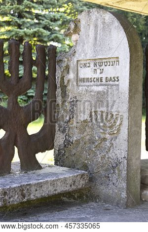 Lublin, Poland - May 24, 2022: New Jewish Cemetery, Old Matzeva And Decorative Fence In The Shape Of