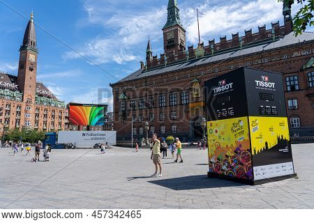 Copenhagen, Denmark - June 30, 2022: Decoration In The City Centre For The Starting Of The Tour De F