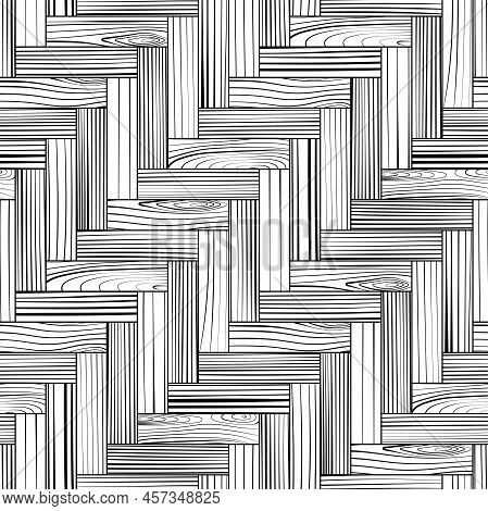 Wooden Parquet, Seamless Herringbone Pattern. White Hardwood Zigzag Laminate Floor. Wood Grain Textu