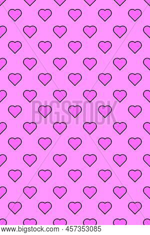 Pattern Seamless Heart Abstract Background. Repeated Hearts. Cute Seamless Pattern. Endless Romantic