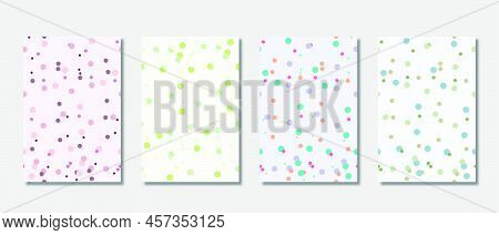 Set Of Colorful Dots Seamless Pattern. Seamless Vector Pattern With Dots. Colorful Background. Vecto