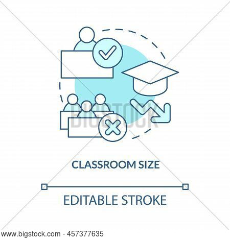 Classroom Size Turquoise Concept Icon. Effective Education. Problem In Public Schools Abstract Idea 