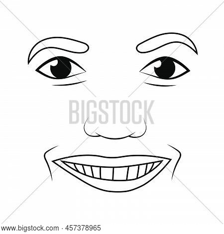 Female Face Elements Cartoon Vector Illustration On A White Background.