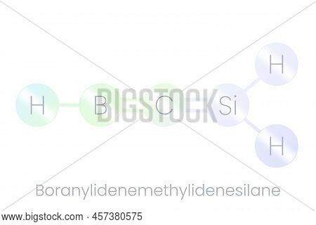Boranylidenemethylidenesilane Structure Icon With Gradient. Vector Illustration Isolated On White Ba