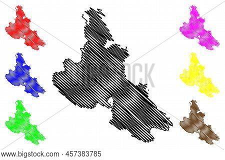 Krk Island (republic Of Croatia, Adriatic Sea) Map Vector Illustration, Scribble Sketch Krk Map