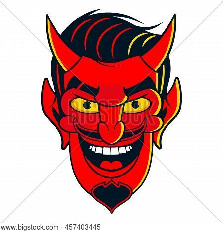 Rockabilly Devil Tattoo Vector Illustration In Full