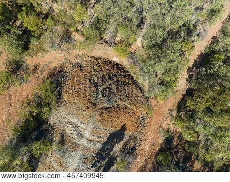 Looking Down At Patterns In The Landscape Around Copperfield Queensland Australia