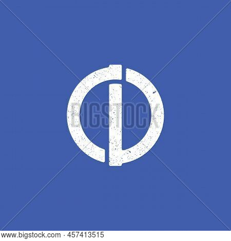 Abstract Initial Letter Io Logo In White Color Isolated In Blue Background Applied For Internet And 