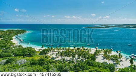 Caribbean Island Paradisiacal - Cayo Sombrero - Morrocoy, Venezuela. Aerial View.