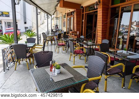 Ulcinj, Montenegro - June 4, 2022: Restaurant In Ulcinj. Ulcinj Is The Southernmost City At Monteneg