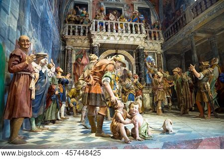 Varallo, Italy - June 2020: The Sacro Monte At Varallo Comprises 45 Chapels Inserted Into The Large 