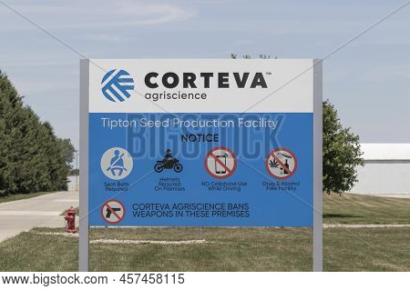 Tipton - Circa July 2022: Corteva Agriscience Seed Production And Quality Facility. Along With Pione