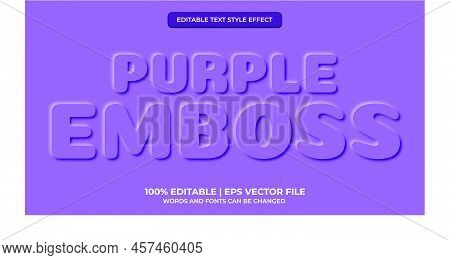 Neomorphic Text Effect. Neomorphisme Emboss 3d Simple Purple Modern Editable Text Effect