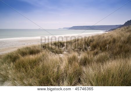 Sennen Cove beach és a homok dűnék