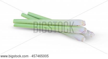 Fresh Lemongrass  Isolated On White Background.whole Of Lemon Grass.