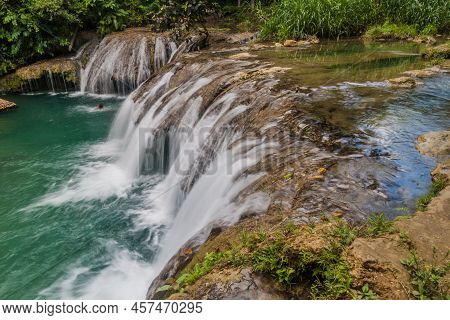 Cambugahay Falls On Siquijor Island In Philippines