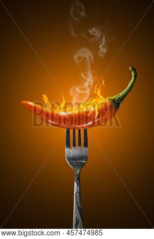 Orange  Hot Chili Pepper Isolated Picture Design