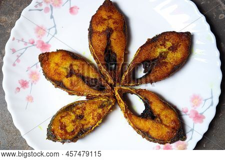 Fried Hilsa Fish On Kitchen